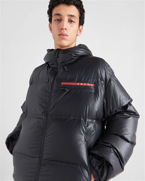 prada grey hooded jacket|prada re nylon puffer jacket.